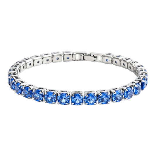 Alvora Veloria Azure | 5mm Blue CZ Tennis Bracelet – Silver Jewelry