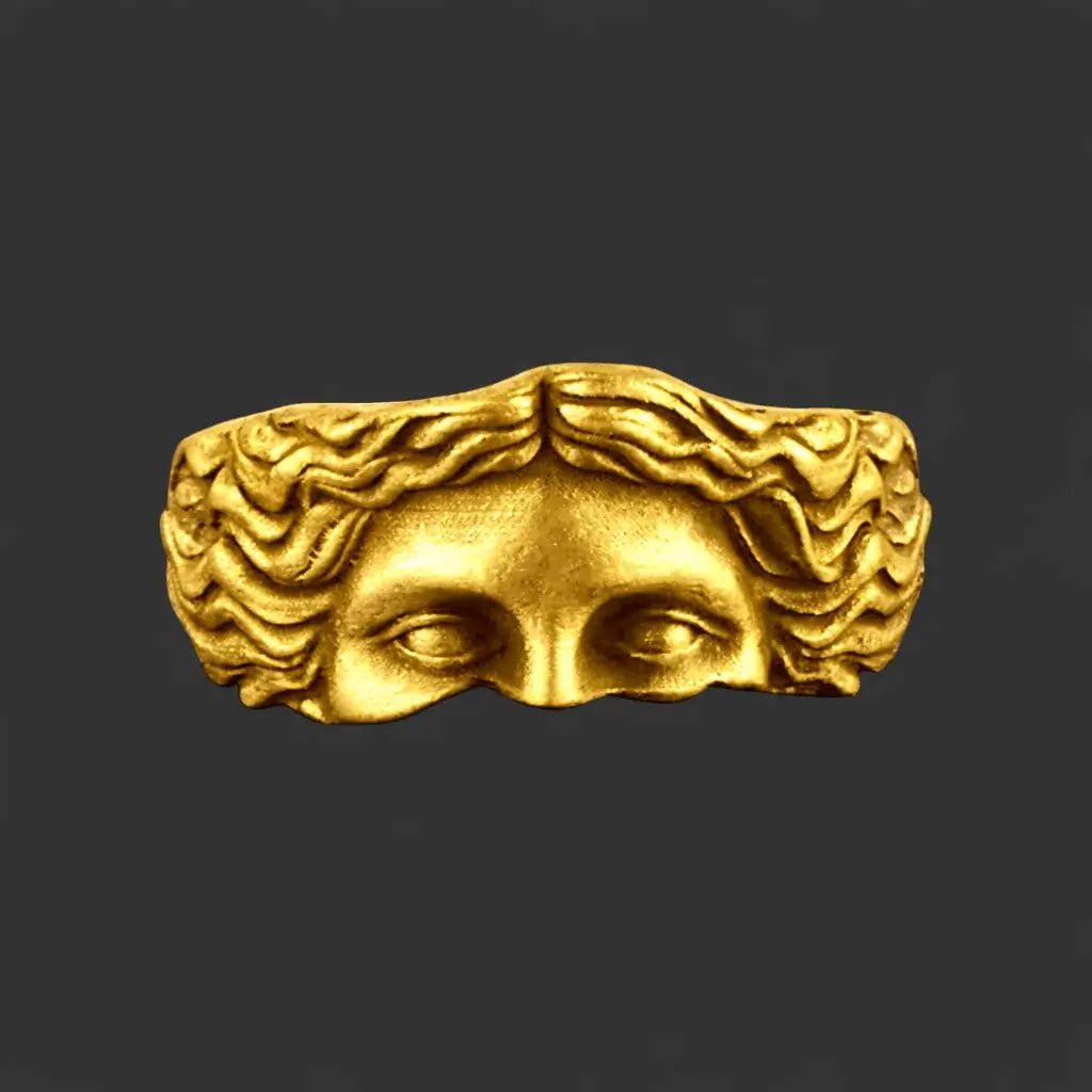 Alvora Venera Obscura Gold–Vintage Venus Face Greek Mythology Ring