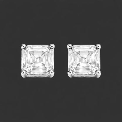 Alvora Veridian White CZ Men’s Stud Earrings | Statement Design