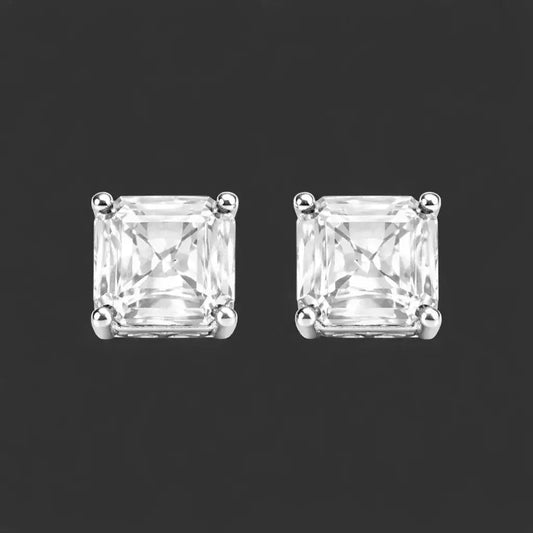 Alvora Veridian White CZ Men’s Stud Earrings | Statement Design