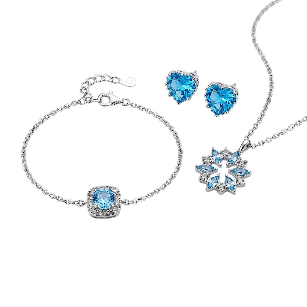 Glacial Blue Bundle | Silver Blue Jewellery Set