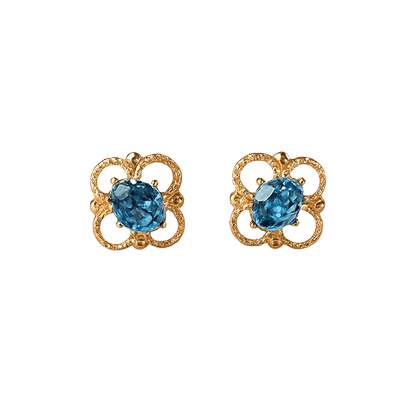 Alvora Vintessa Minimal Vintage Earrings | Sapphire Gemstone Studs