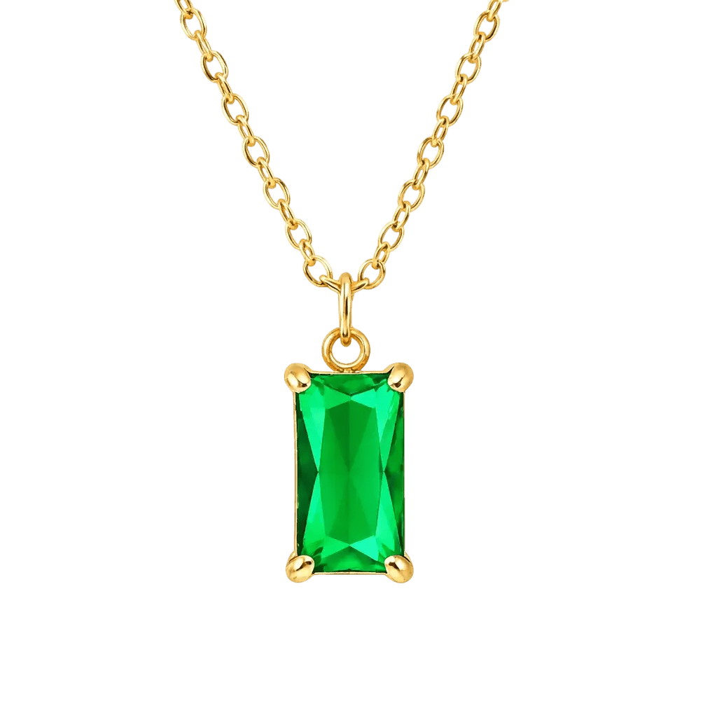 Alvora Vita – Jade Necklace | 18K Gold Rectangle Minimal Pendant 