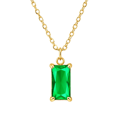 Alvora Vita – Jade Necklace | 18K Gold Rectangle Minimal Pendant 