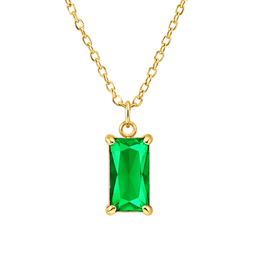 Alvora Vita – Jade Necklace | 18K Gold Rectangle Minimal Pendant 