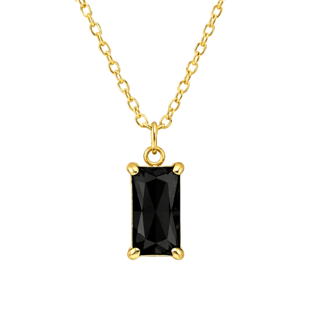 Alvora Vita – Umbra Necklace | 18K Gold Rectangle Minimal Pendant 