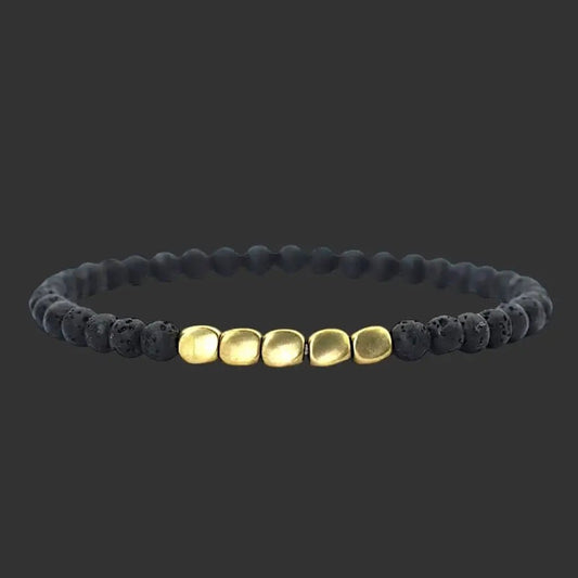 Alvora Volrex Natural Lava Stone Bracelet for Men | 4mm Minimal Men’s Jewellery