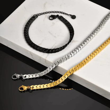 Alvora Vortex Aurelia–Waterproof Flat Cuban Chain Bracelet for Me