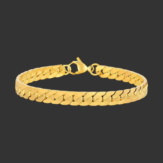 Alvora Vortex Aurelia–Waterproof Flat Cuban Chain Bracelet for Men