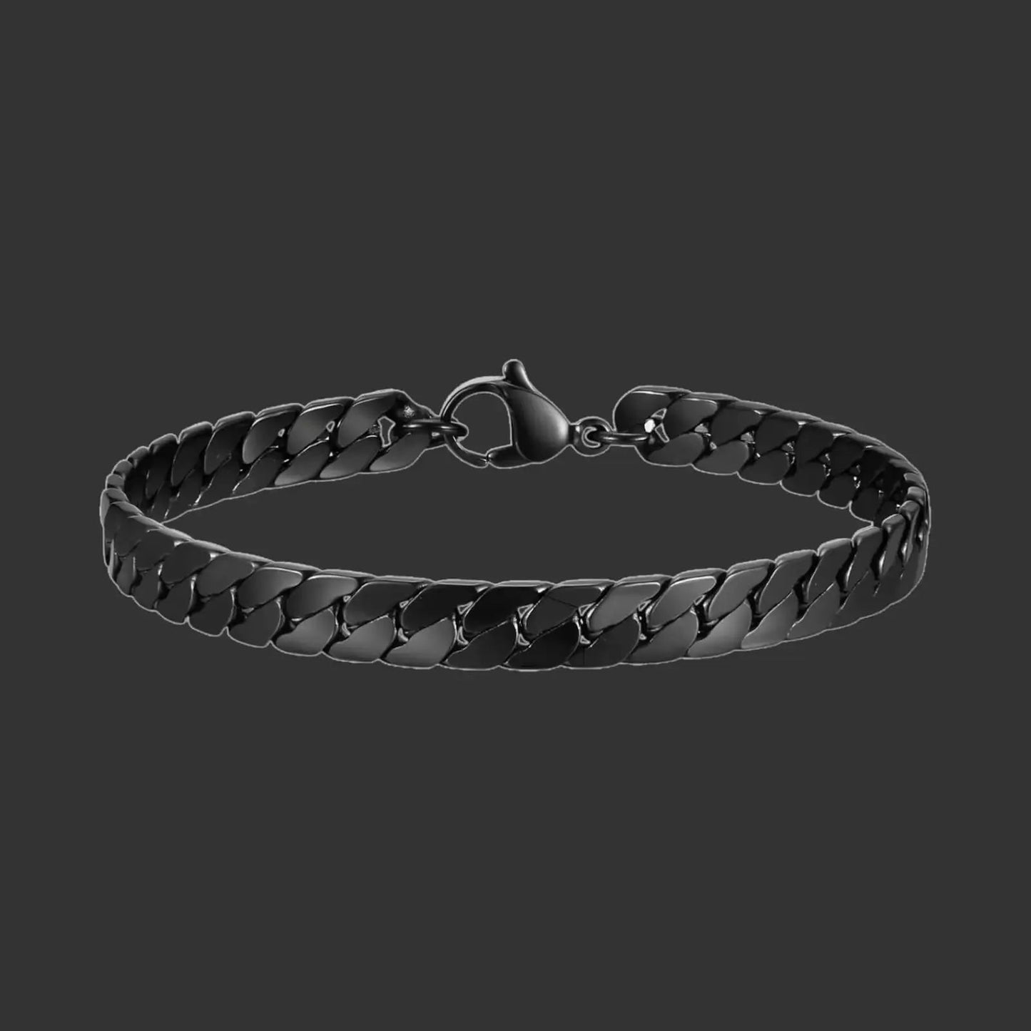 Alvora Vortex Obsidian–Waterproof Black Cuban Chain Bracelet
