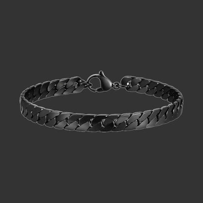 Alvora Vortex Obsidian–Waterproof Black Cuban Chain Bracelet