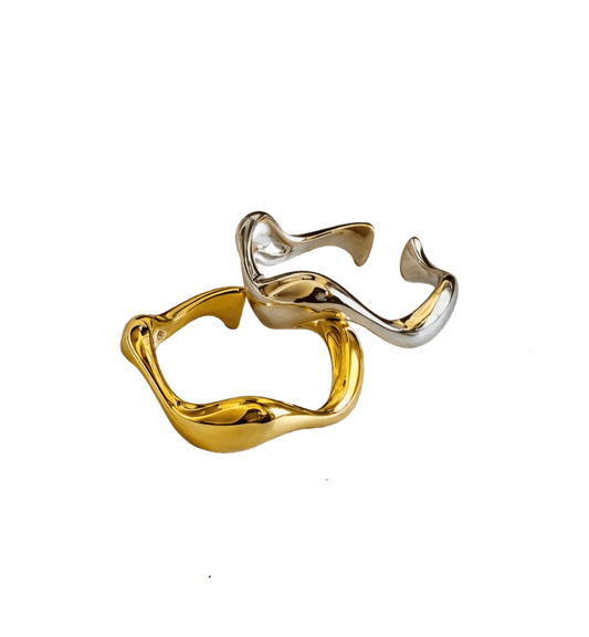 Wavelet Adjustable Rings – Stacking Gold & Silver Jewellery