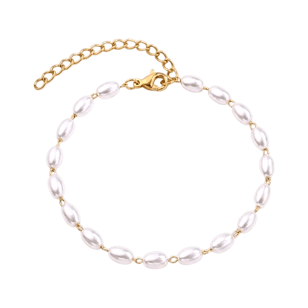 Zaria Pearl Bracelet – Gold Oval Pearl Bracelet 