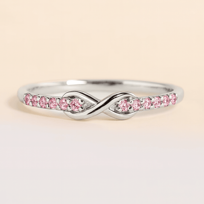 Zerinne Infinity Ring – Gold&Silver Ring with Pink Stones