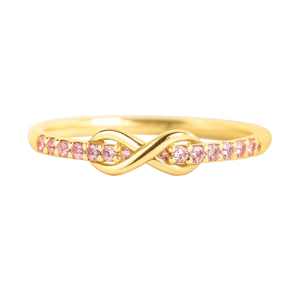 Zerinne Infinity Ring – Gold&Silver Ring with Pink Stones