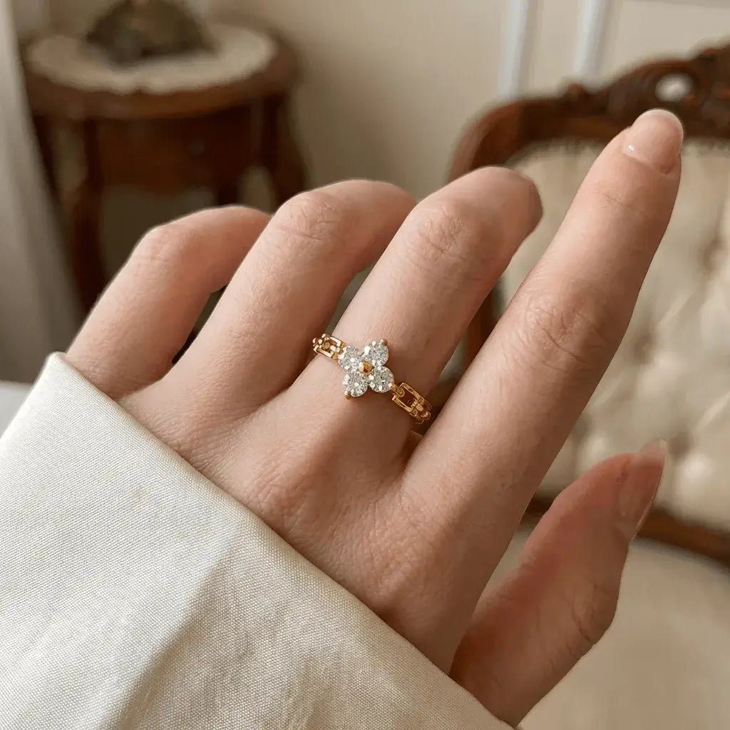 Zerlina | 18K Gold Waterproof Floral Ring